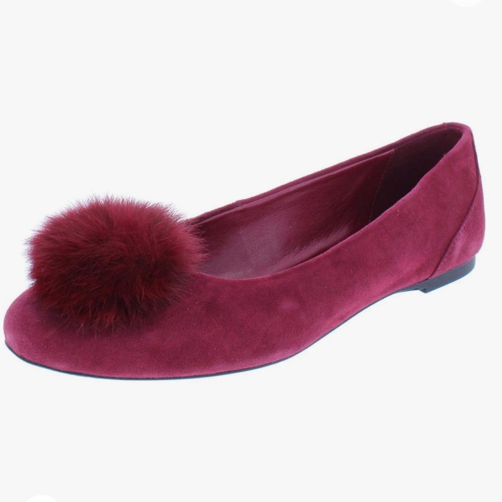 Michael Michael Kors Women's Remi Fur Pom Pom Ballet Flats
